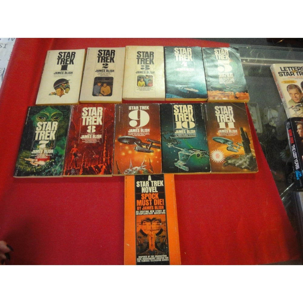 11 lot vintage Star Trek James Blish Bantam books #1 2 3 4 5 7 8 9 10 11 spock